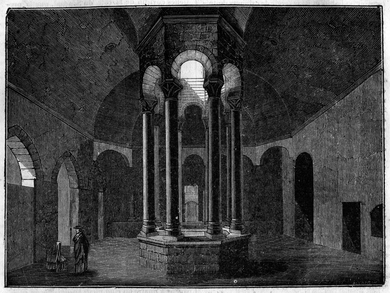 De Arabische baden van Girona (Girona) in Spanje door Unknown artist
