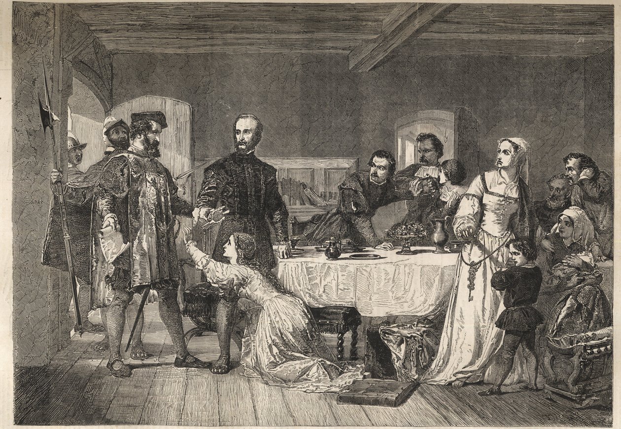 De arrestatie van John Brown, van Ashford, een Lollard, en een van de eerste martelaren in het begin van het bewind van Hendrik VII - 1517 door Unknown artist