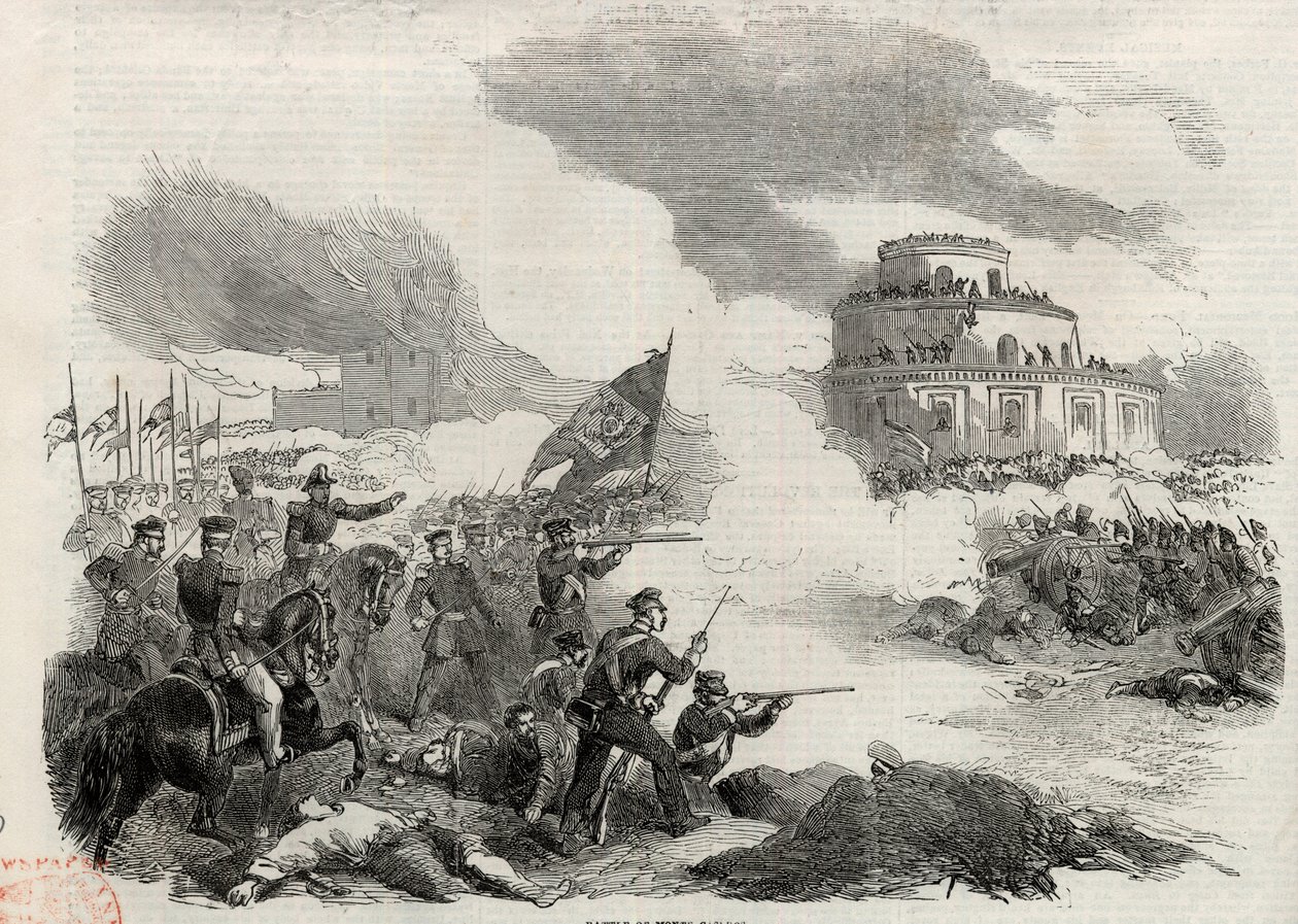 De slag bij Monte Caseros in april 1852 - opstand van Justo José de Urquiza (1801-1870) tegen de Argentijnse dictator Juan Manuel de Rosas (1793-1877) door Unknown artist