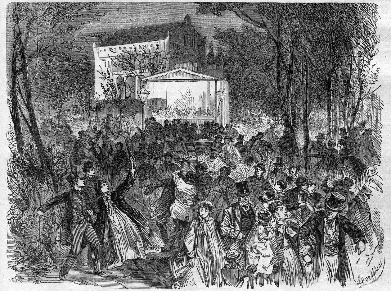 De Berlijnse brouwerijen: de Tempel van het Bockbier - Gravure in Le Journal Illustré door Unknown artist