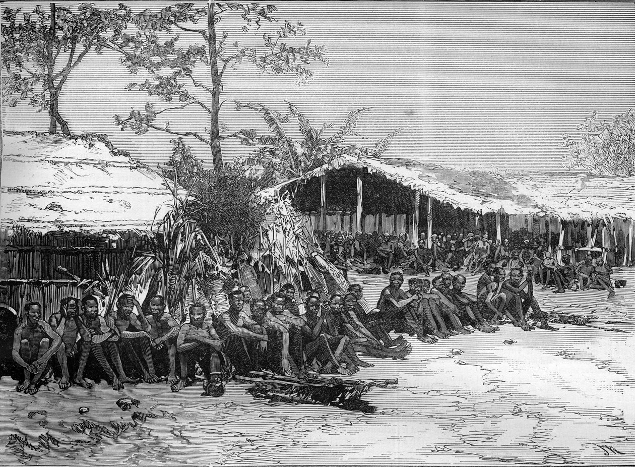 De Brazza-missie in West-Afrika (Pietro Paolo Savorgnan di Brazza of Pierre Paul Francois Camille Savorgnan de Brazza) door Unknown artist