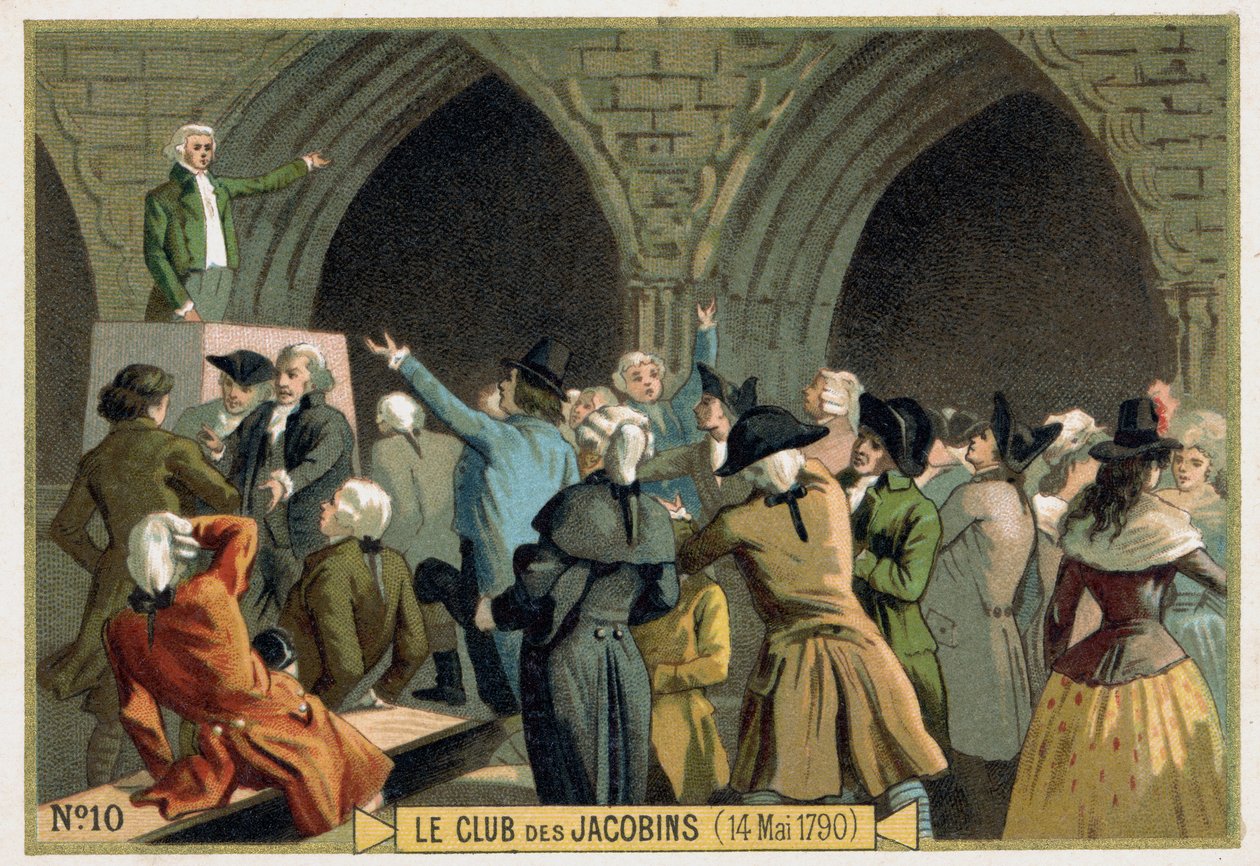 De Club van Jacobijnen (14/05/1790). Chromolithografie 19e eeuw door Unknown artist