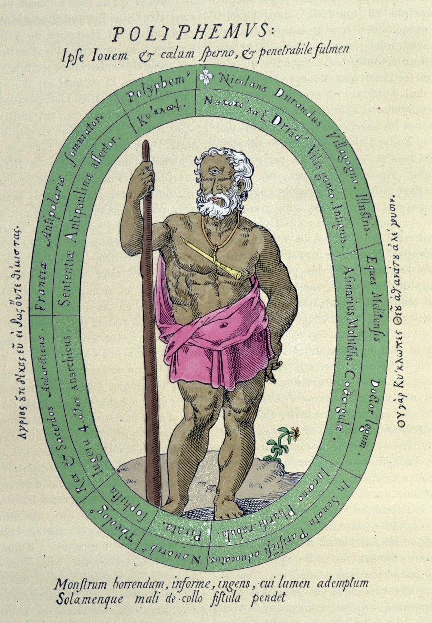 De Cycloop Polyphemus, satire tegen Nicolas Durand de Villegagnon, Franse militair en ontdekkingsreiziger (1510-1571) door Unknown artist