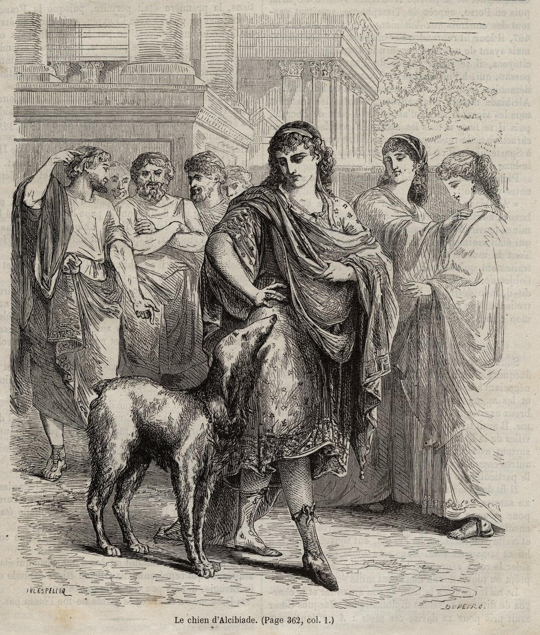 De Hond van Alcibiades - De hond van Alcibiades staatsman en redenaar en generaal Atheens, 450-404 v.Chr. gravure uit 1864 door Unknown artist