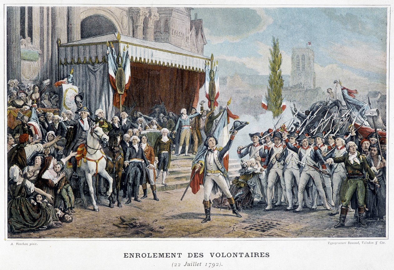 De inschrijving van vrijwilligers, 22 juli door Unknown artist
