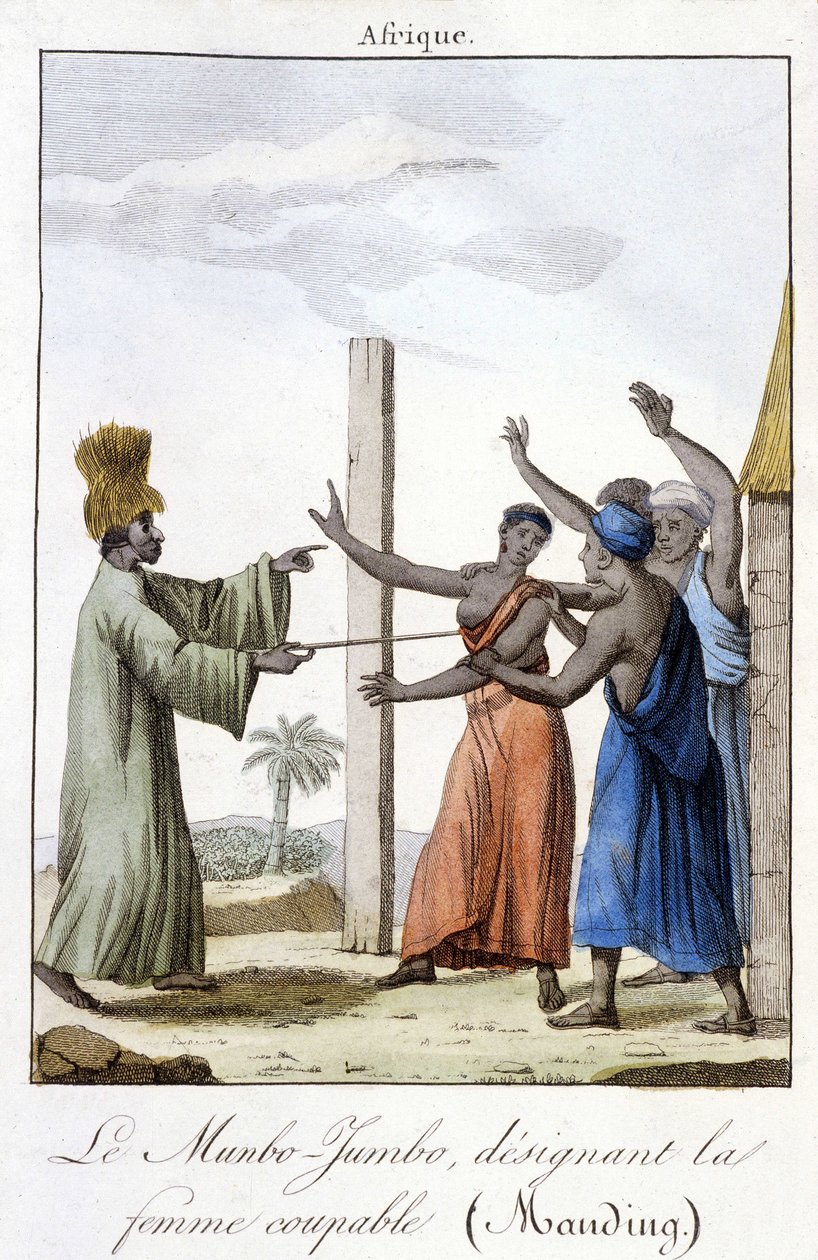 De Munbo-Jumbo, die de schuldige vrouw aanwijst (Manding) door Unknown artist