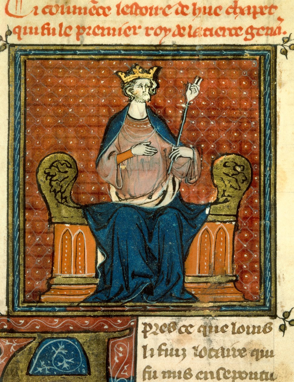 De Rite van Hugues Capet (941-996) in 988 Miniatuur uit een manuscript van de 13e of 14e eeuw. Parijs, B.N. door Unknown artist