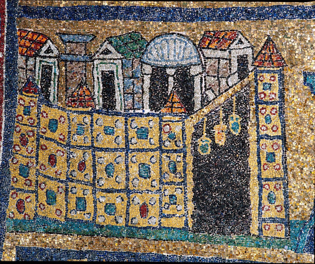 Het visioen van het hemelse Jeruzalem (detail) door Unknown artist