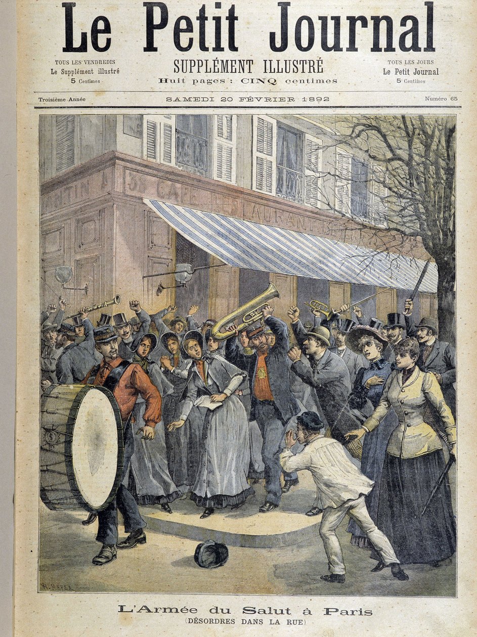 Het leger des heils in Parijs (wanorde op straat) - in "Le Petit Journal" van 20/02/1892 door Unknown artist