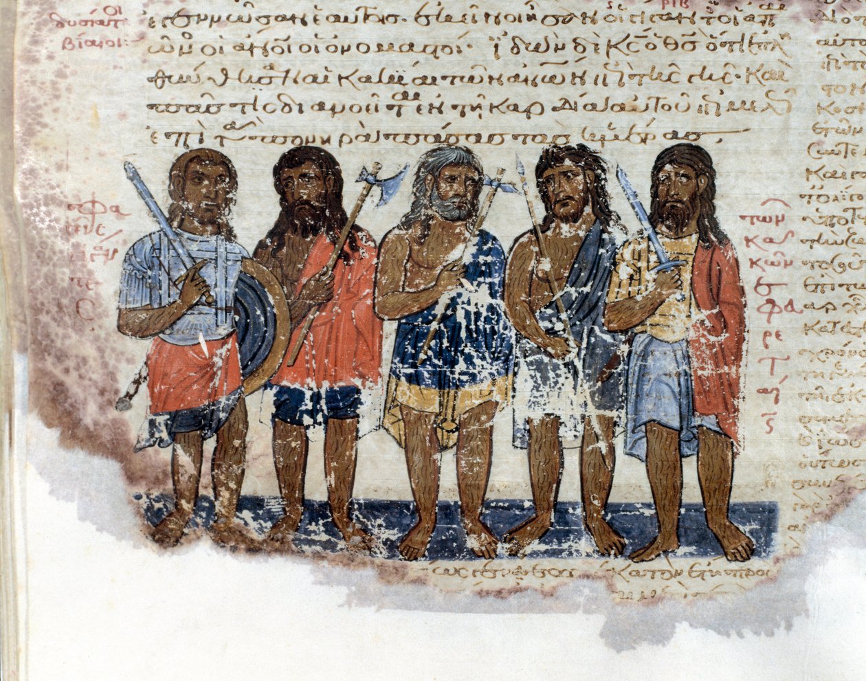 Het leger van de Reuzen (Rephaim of Nephilim) die werden verslagen door het leger van koning David Miniatuur uit 