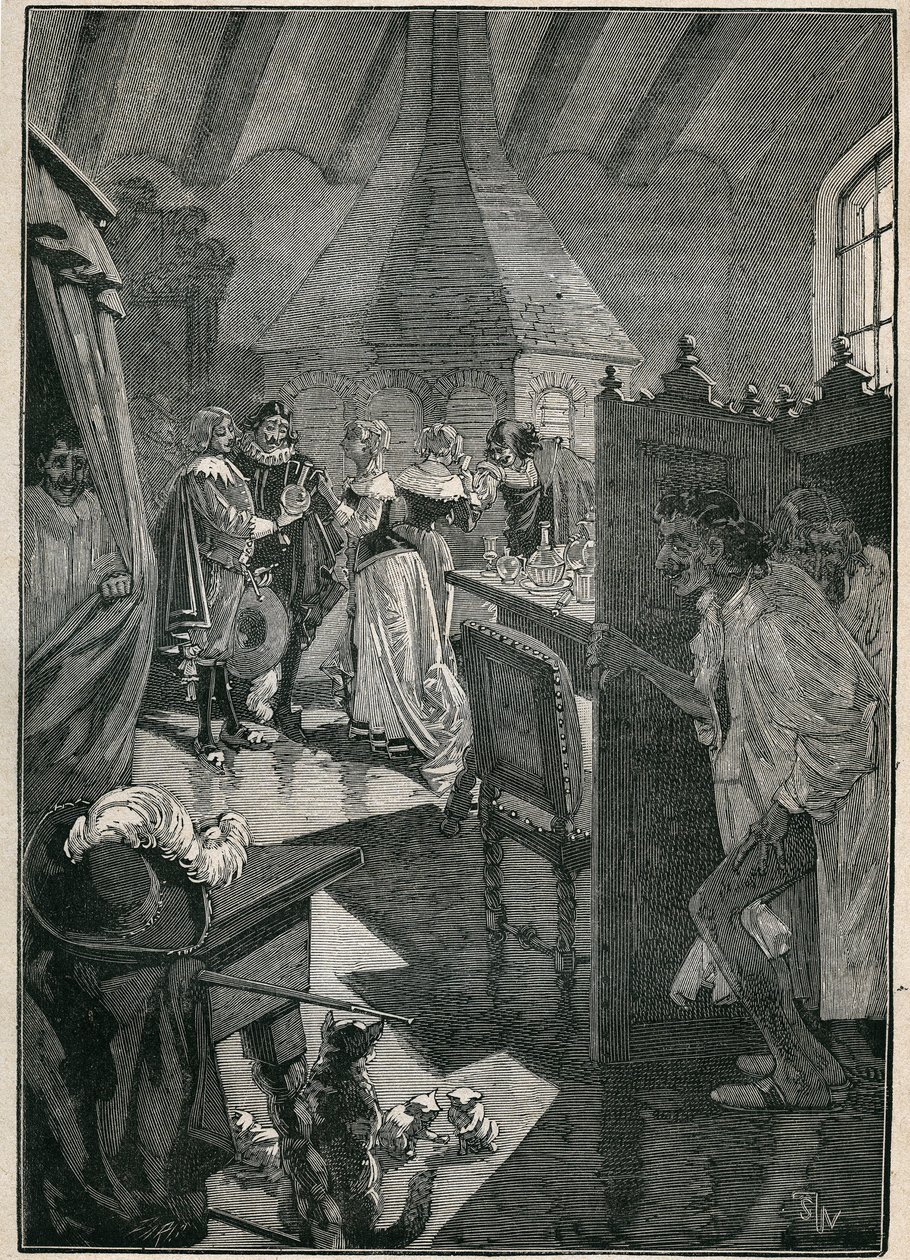De kunst van glas: de glasmakers. Gravure uit 1885 in 