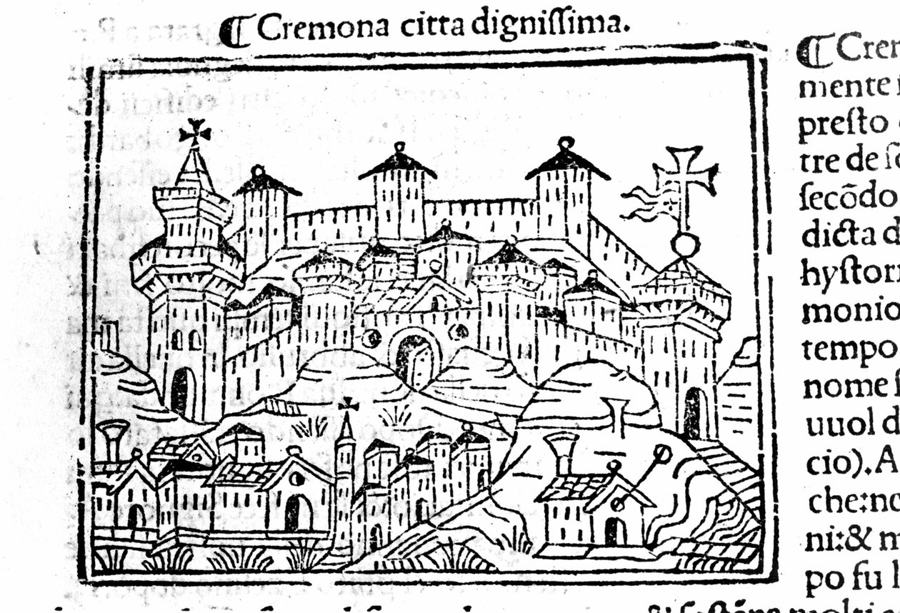 De stad Cremona na Jacopo Foresti door Unknown artist