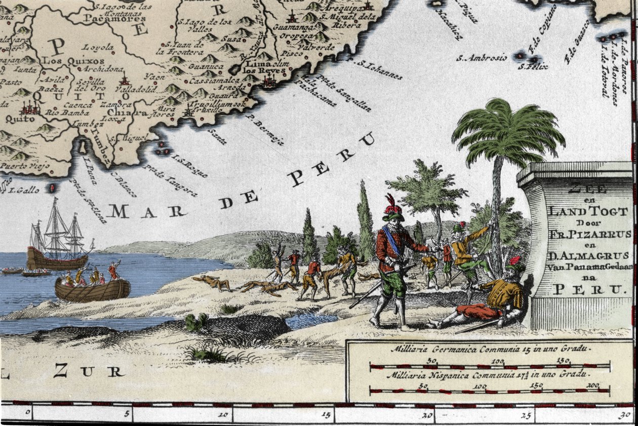 De ontscheping van de Spaanse conquistadores Francisco Pizarro door Unknown artist