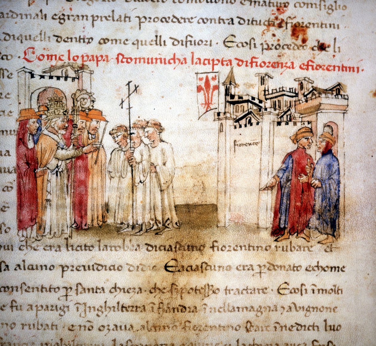 De geëxcommuniceerden van Florence en de Florentijnen in 1375 - in 