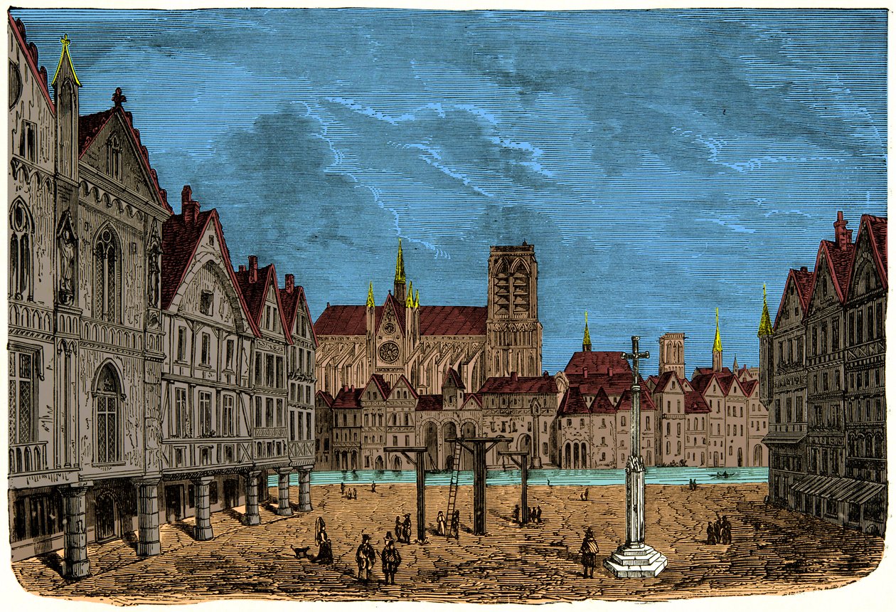 Het huis met de pilaren of huis van de Dauphin, voormalig en eerste stadshotel van Parijs in de Middeleeuwen door Unknown artist