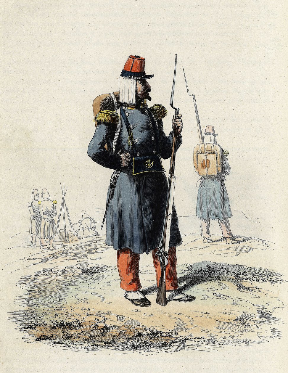 De lichte infanterie van het Franse leger tijdens de expeditie van Algiers in 1830, in 