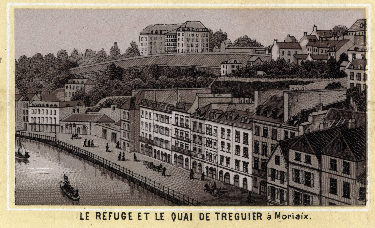 De toevlucht en kade van Tréguier in Morlaix (Finistère, Bretagne). door Unknown artist