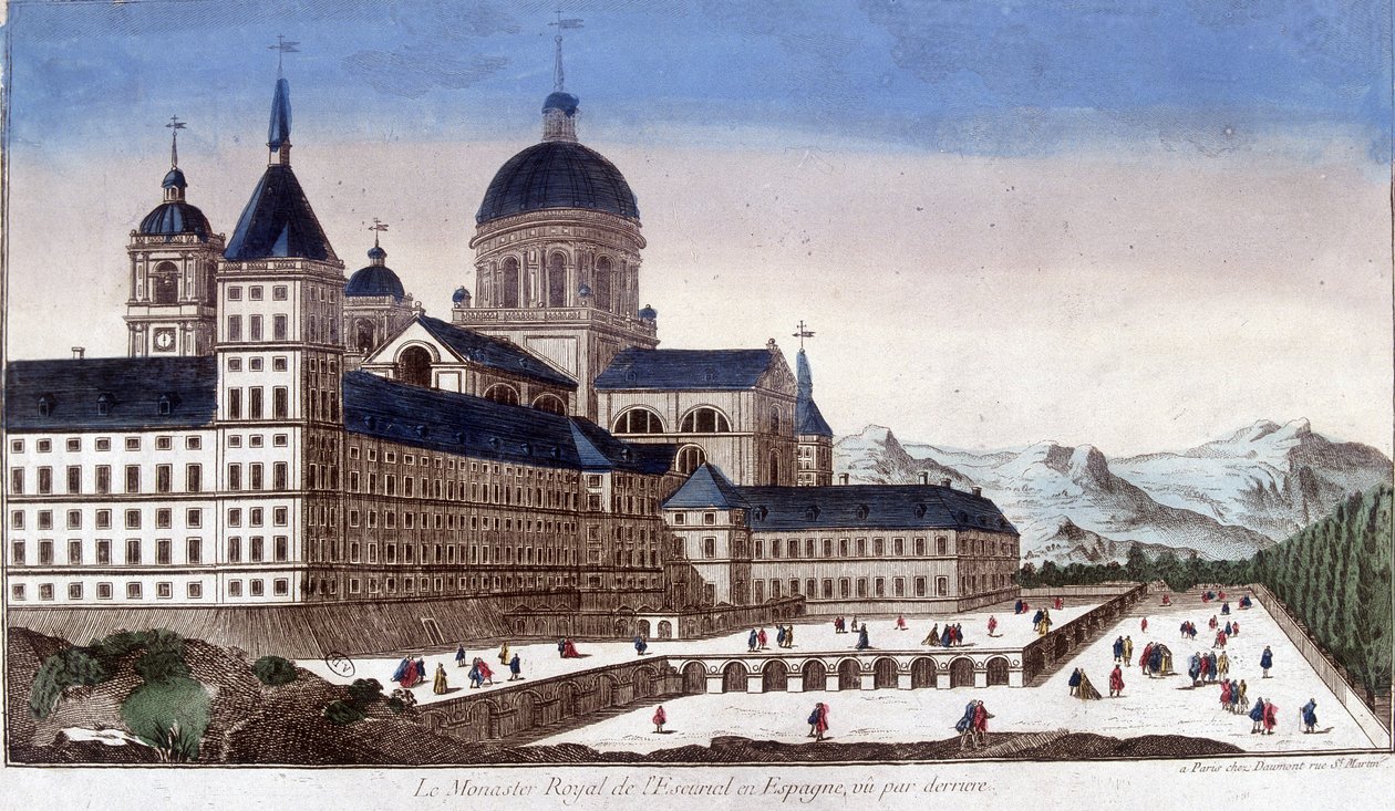 Het koninklijke klooster van de Escorial in Spanje, gezien van achteren door Unknown artist