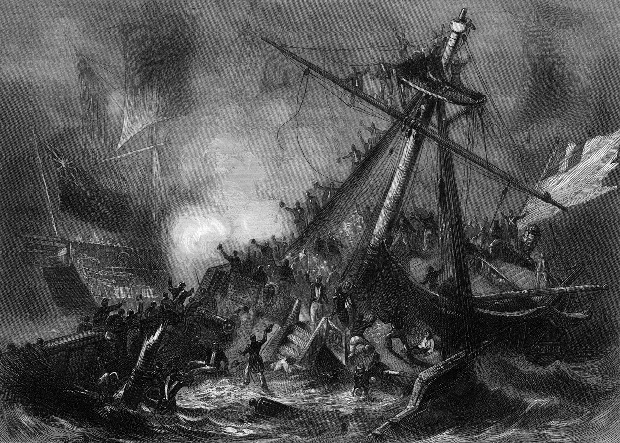 Het schipbreuk van de Avenger op 1 juni. door Unknown artist