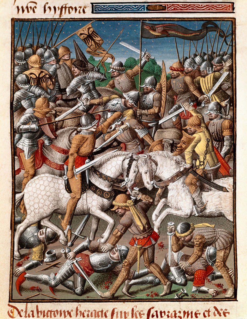 De overwinning van de Byzantijnse keizer Heraclius over de Saracenen. Miniatuur in 