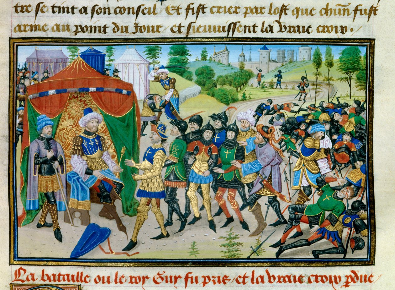 Derde Kruistocht: het verlies van het Ware Kruis tijdens de Slag bij Hattin op 4 juli 1187 door Unknown artist