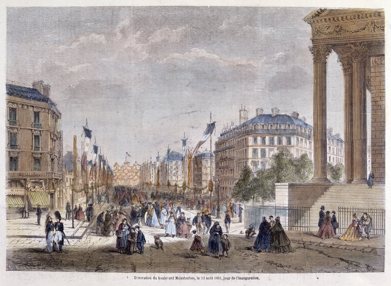 Transformaties van Parijs onder het Tweede Keizerrijk, Haussmann Parijs. Inhuldiging van Boulevard Malesherbes (Haussmann werken) door Unknown artist