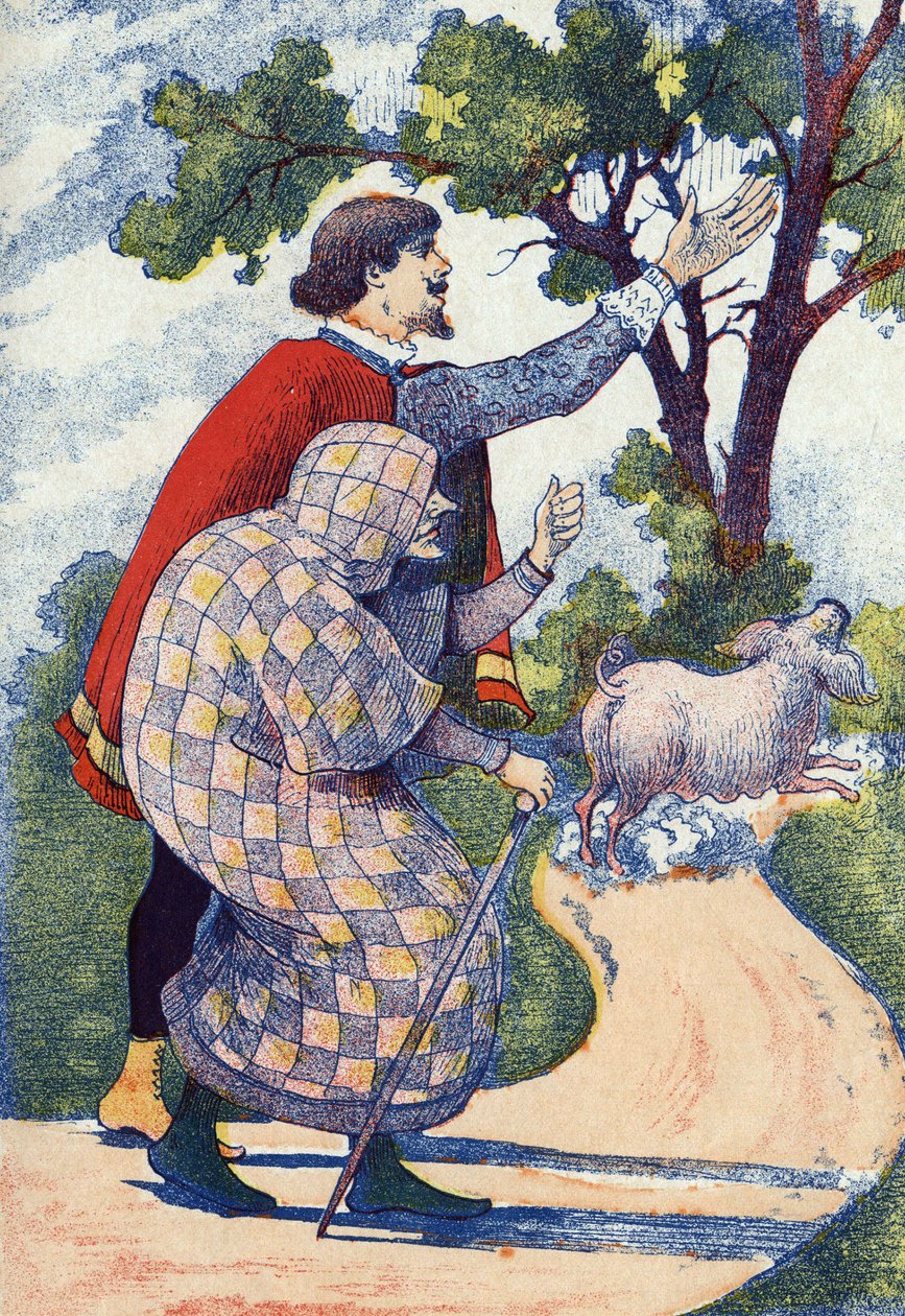 Forel veranderd in een zeug. Anonieme illustratie voor het sprookje 