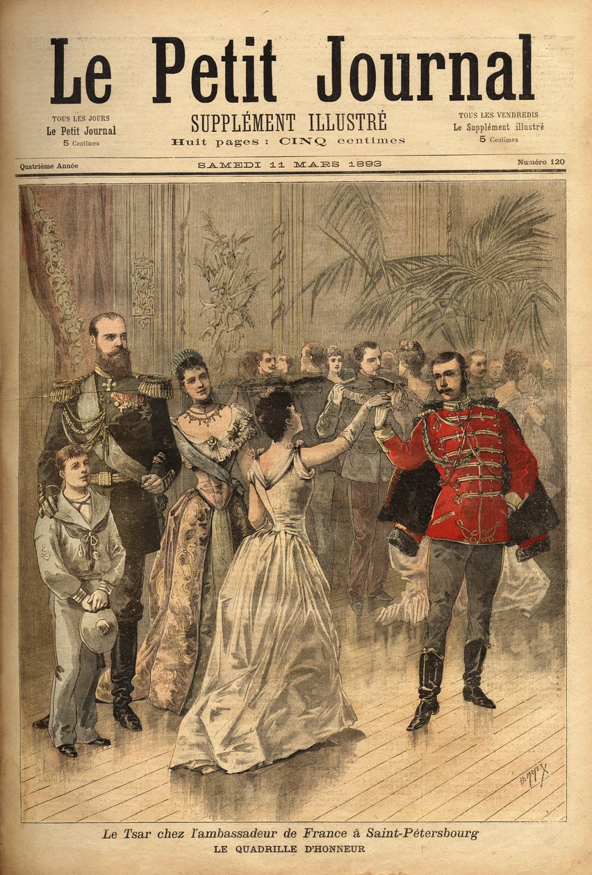 Tsaar Alexander III (1815-1894) danst de quadrille d