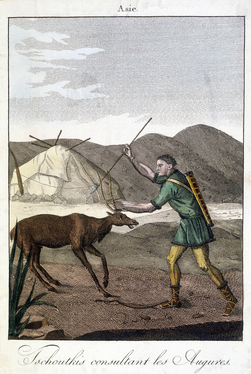 Tschutkis man raadpleegt de auspures (Azië) door Unknown artist