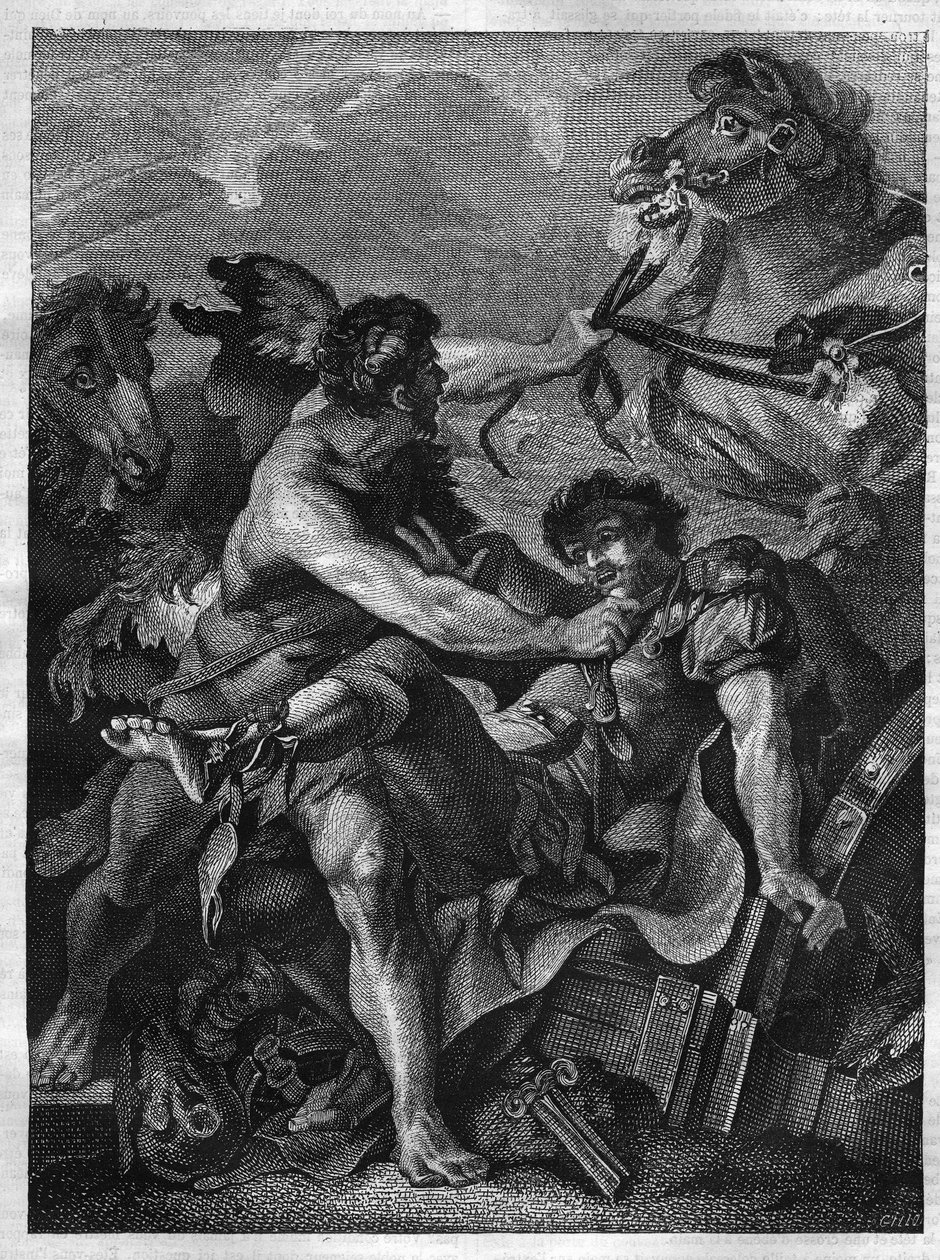 Twaalf werken van Hercules: Diomede gedood door Hercules en opgegeten door zijn eigen paarden door Unknown artist