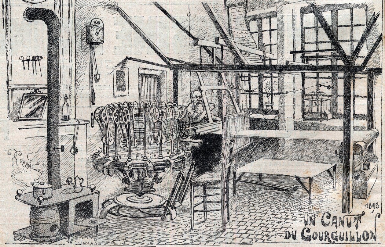 Un canut du Gourguillon (Lyon) in 1893 - gravure in 