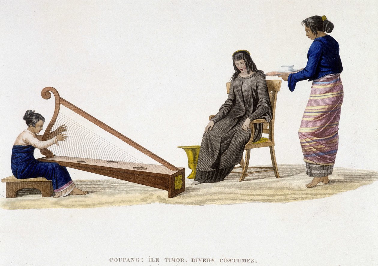 Verschillende kostuums van vrouwen van het eiland Timor (Coupang) door Unknown artist