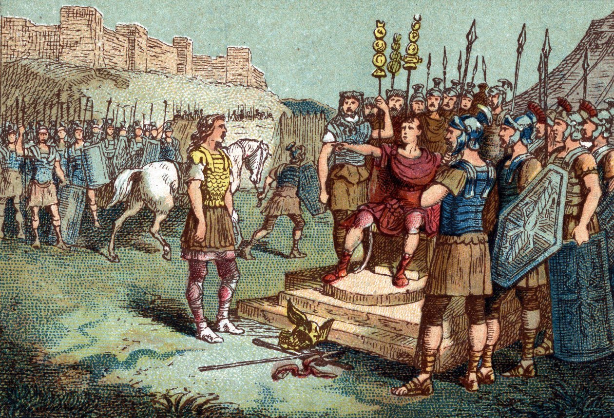 Vercingetorix, Gallische leider, ging naar Julius Caesar in 52 v.Chr. door Unknown artist