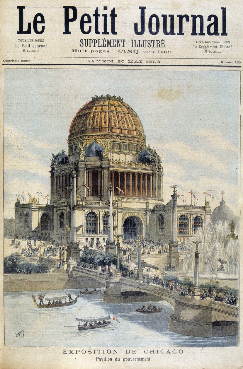 Uitzicht op de Chicago Tentoonstelling: Het Paleis van de Regering - in 