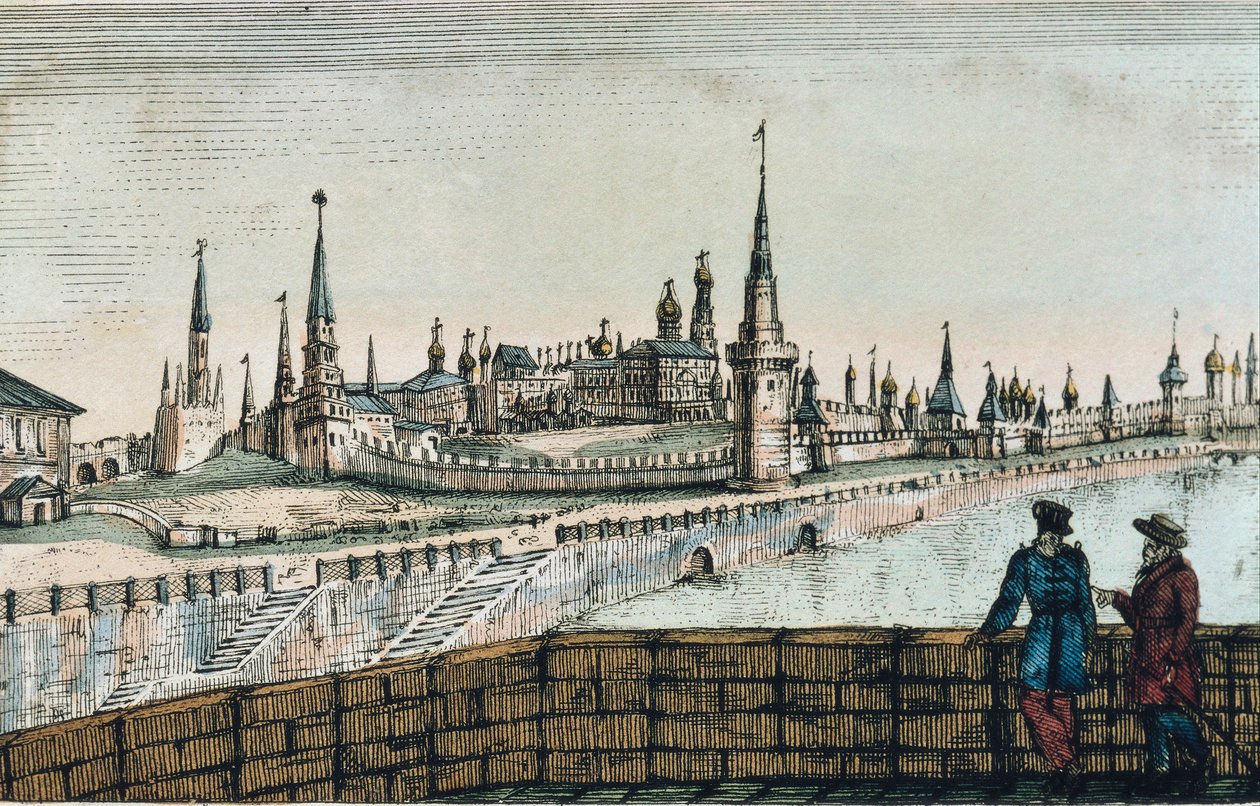Uitzicht op het Kremlin in Moskou, uit "Reizen" door Edouard de Montule door Unknown artist