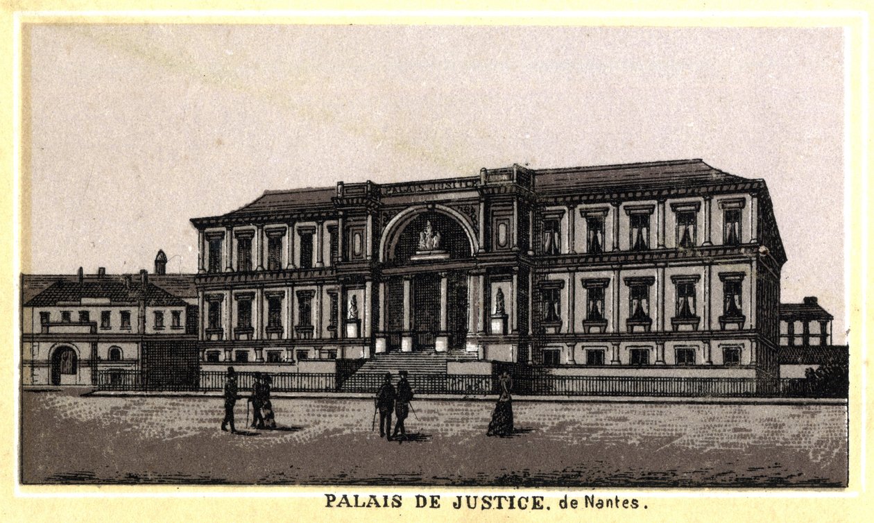 Uitzicht op het Paleis van Justitie van Nantes (Loire-Atlantique, Pays de la Loire), Frankrijk door Unknown artist