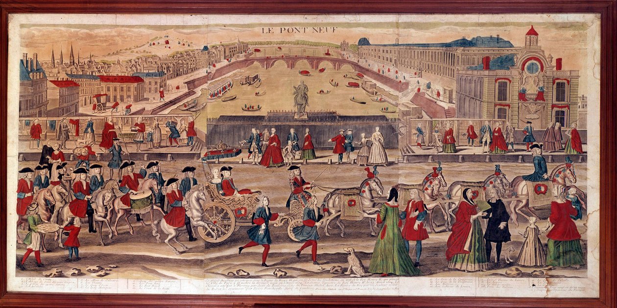 Uitzicht op de Pont-Neuf in Parijs door Unknown artist