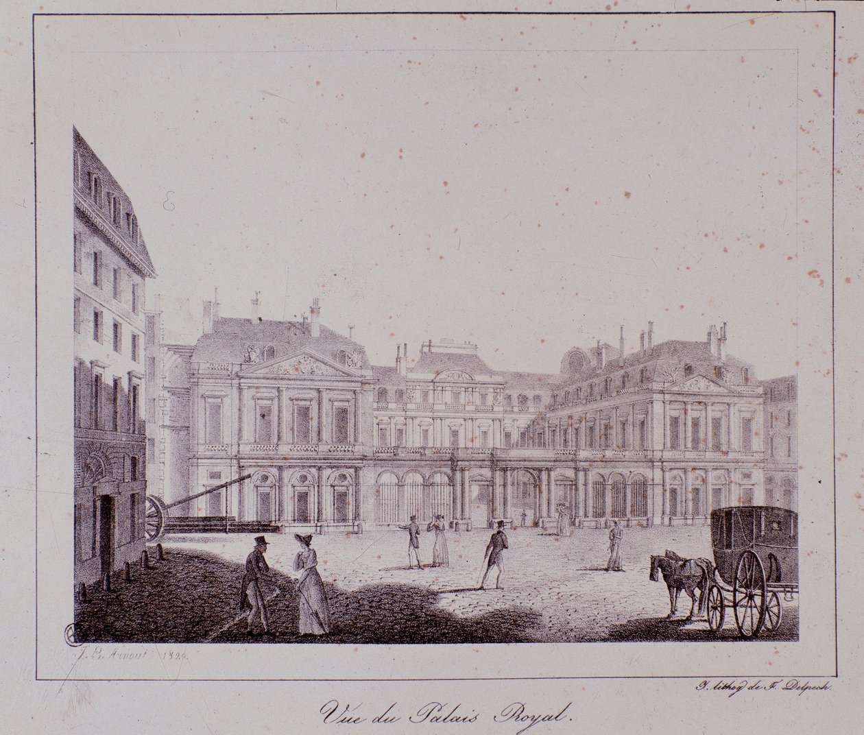 Uitzicht op het Koninklijk Paleis in Parijs door Unknown artist