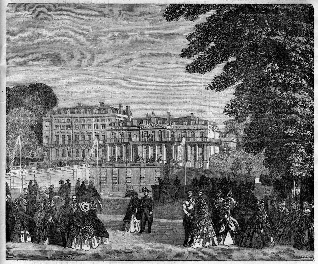 Zicht op het Saint Cloud-paleis (Saint Cloud) in 1868 door Unknown artist