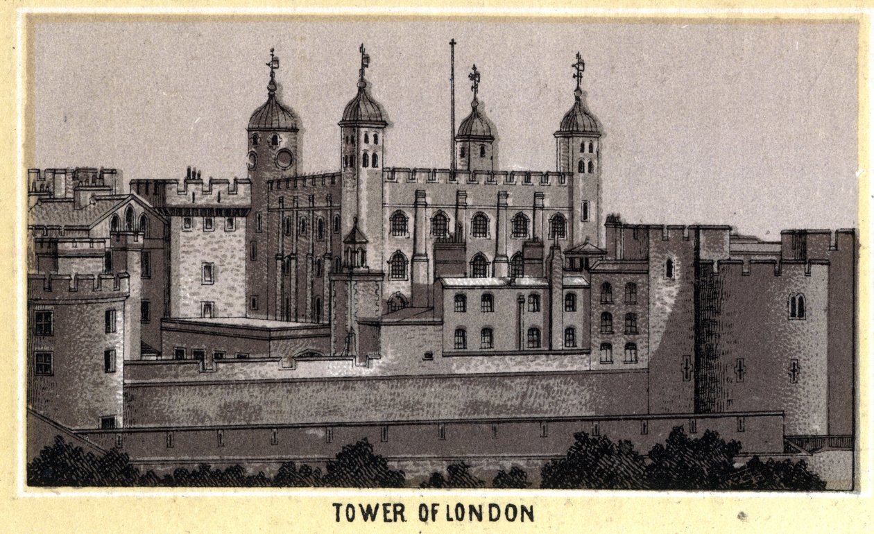 Uitzicht op de Tower of London, voormalige gevangenis, Engeland door Unknown artist