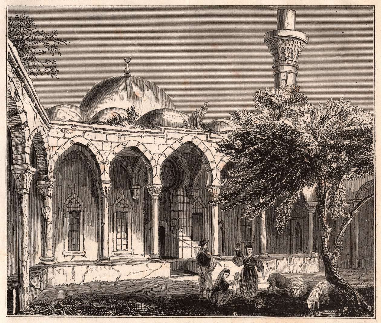 Uitzicht op de ruïnes van een moskee in Payas (of Bayas) in Syrië, nabij Aleppo door Unknown