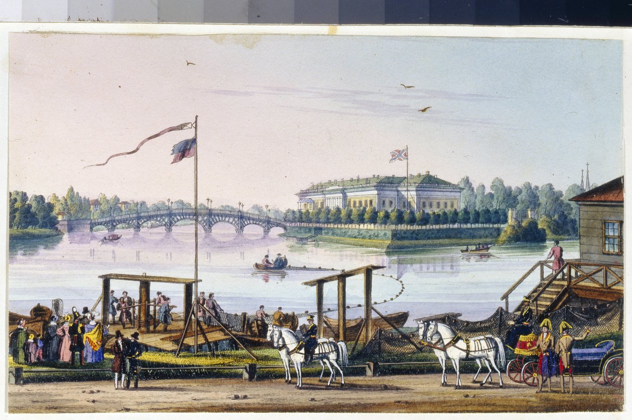 Uitzicht op het paleis op het Kamenny-eiland in Sint-Petersburg door Unknown artist