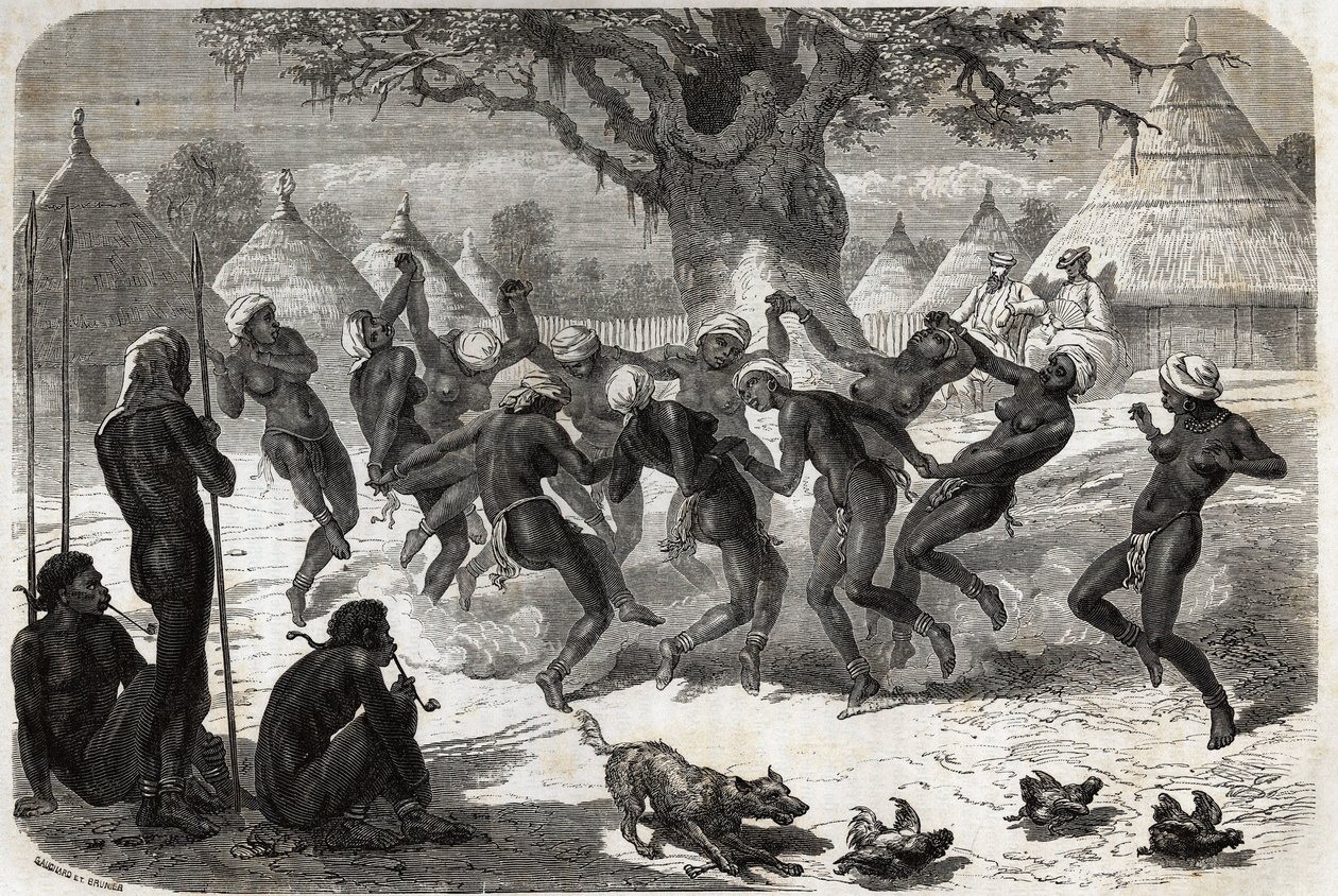 Welkomstdans door de vrouwen van de stam, bij de terugkeer van Baker en zijn vrouw van het Albertmeer door Unknown artist