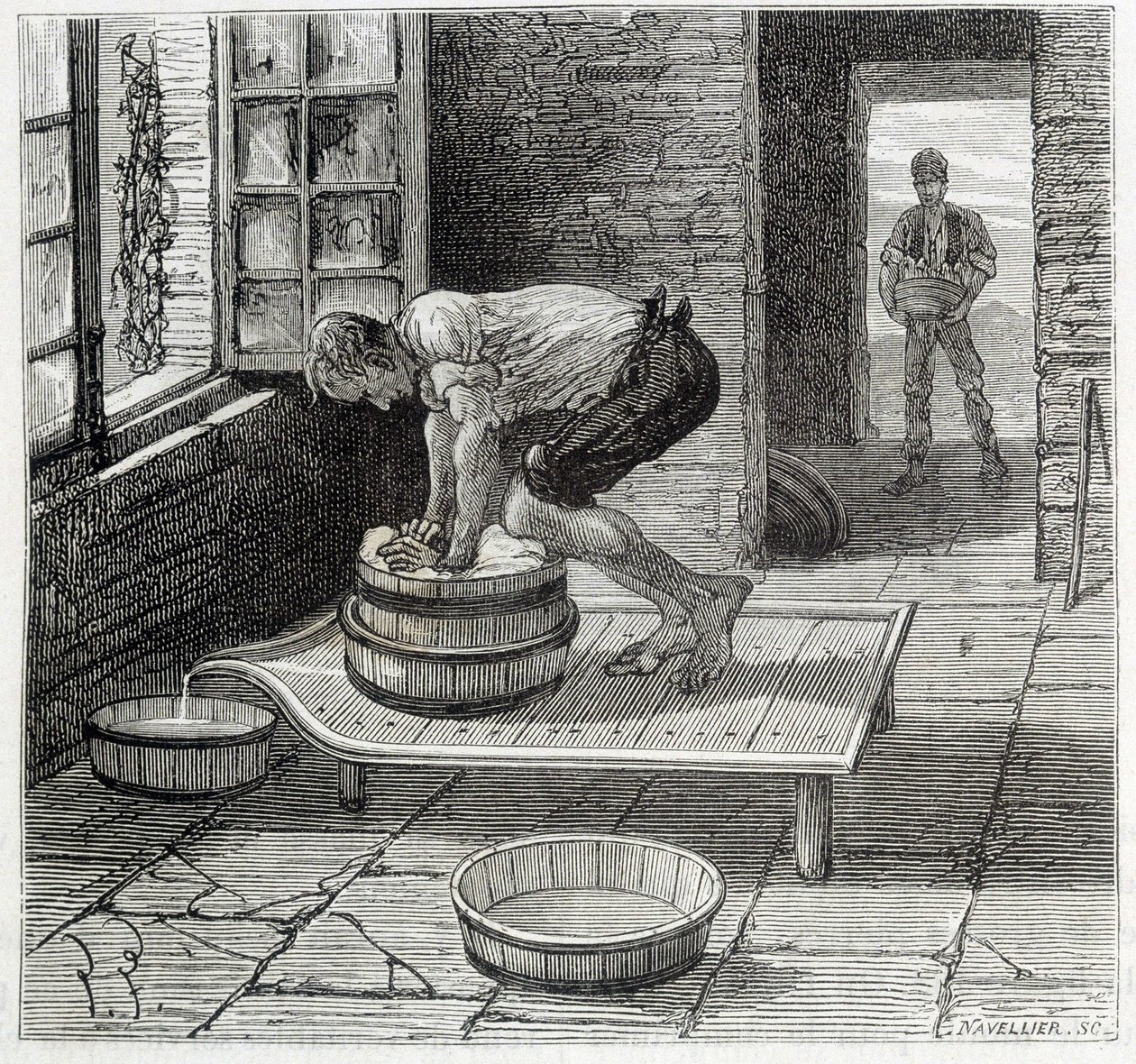 Werk van de Tomme door een kaasmaker uit Auvergne - in De wonderen van de industrie door Louis Figuier door Unknown artist