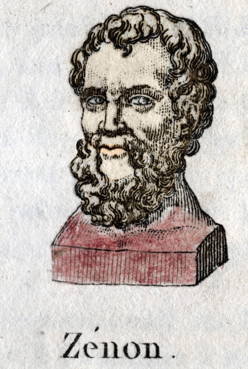 Zenon van Citium (ca. 335 - ca. 264 v.Chr.), Griekse filosoof. gravure uit 1822. door Unknown artist
