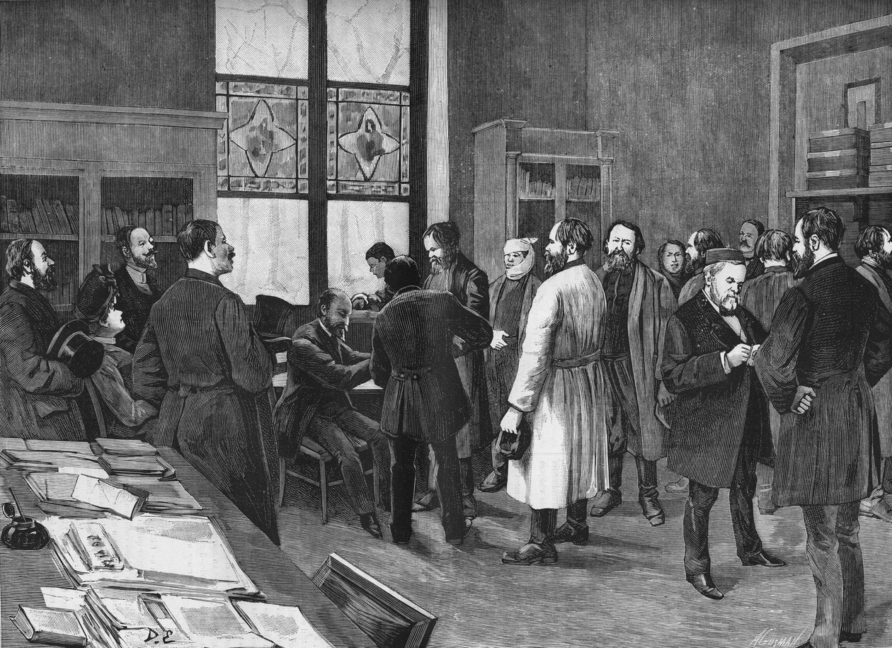 In het kabinet van Louis Pasteur in 1886 door Unknown artist