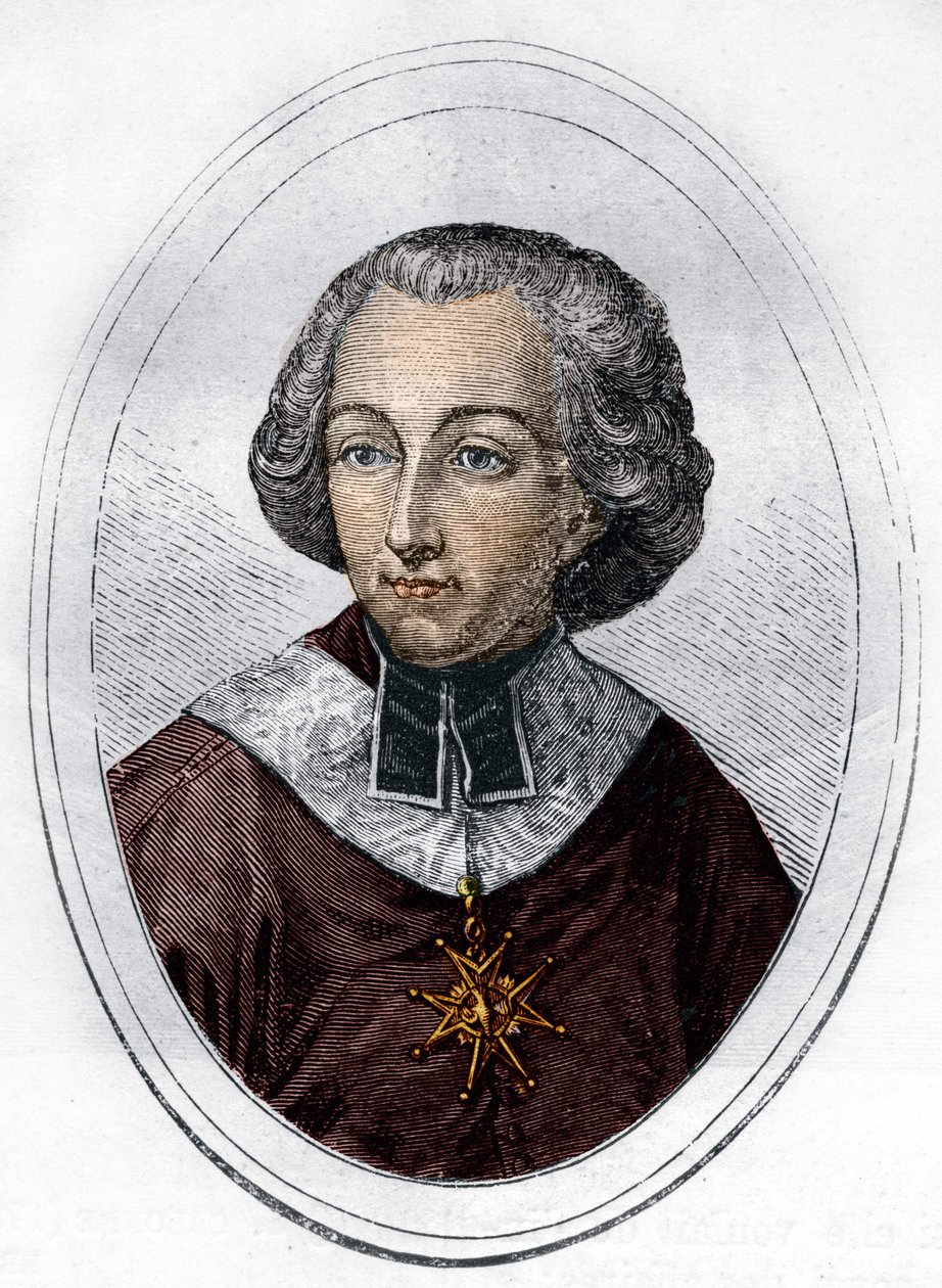 Portret van Etienne de Loménie de Brienne (1727-1794), Franse prelaat en politicus. Gravure uit 1866 door Unknown artist