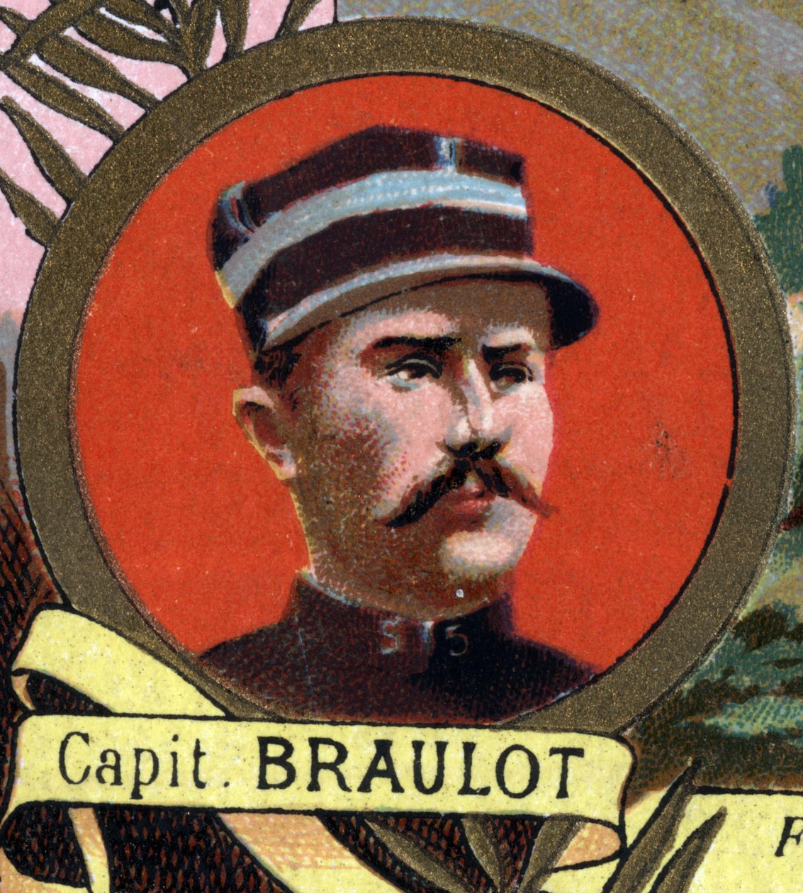 Portret van kapitein BRAULOT, kapitein van de marine-infanterie, die stierf op het Ereveld in Bonna, Soedan in 1897 door Unknown artist