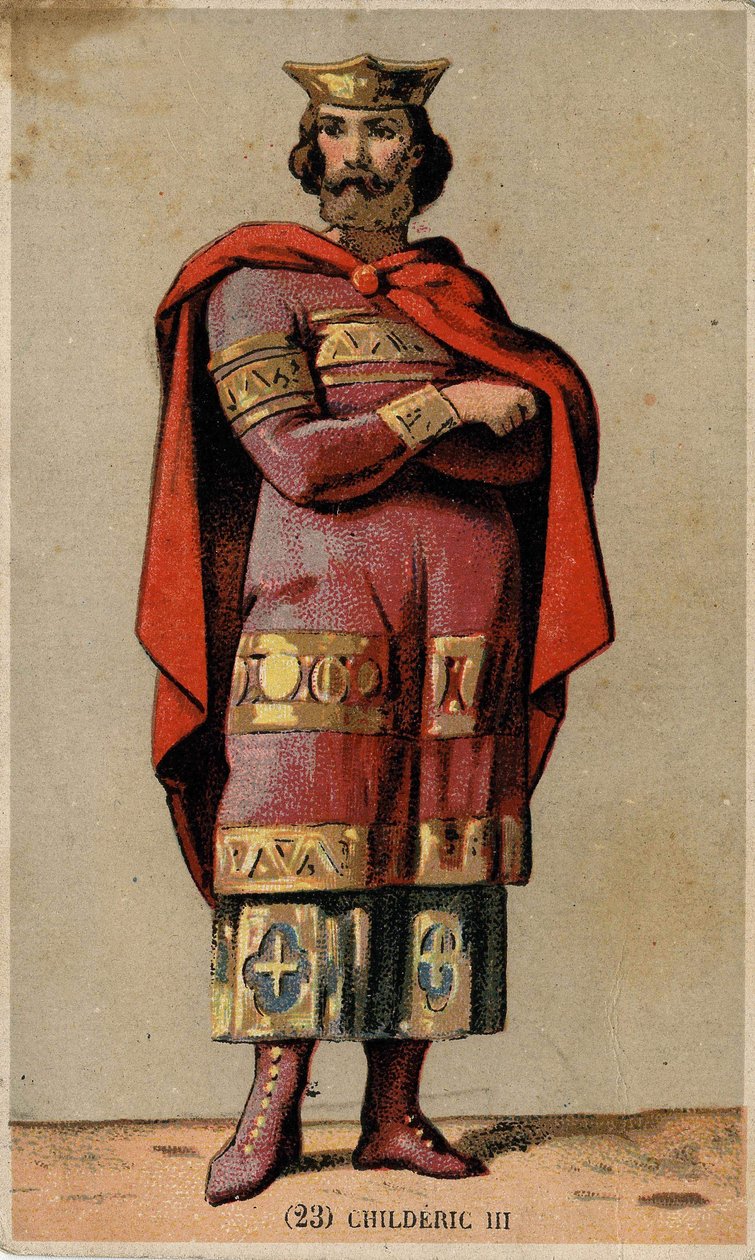 Portret van Childerik III (overleden 755), laatste Merovingische koning. door Unknown artist