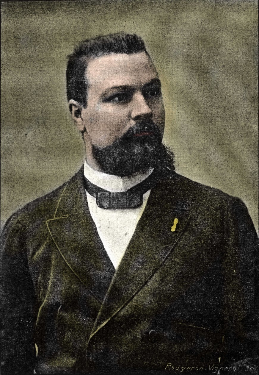 Portret van Gerard Encausse, bekend als Papus occultist, medeoprichter van de Martinistenorde (1865-1916). door Unknown artist